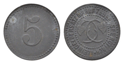 Тегернзее-Роттах 5 пфеннигов ND (1917) Funck 533.1, Men18 31069.1 цинк 4639-116