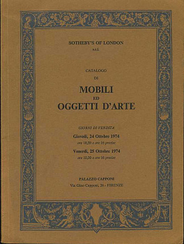 SOTHEBY`S OF LONDON КАТАЛОГ МЕБЕЛИ И ПРЕДМЕТОВ ИСКУССТВА 24.10.1974 - 25.10.1974 SOTHEBY`S OF LONDON, CATALOGO DI MOBILI ED OGGETTI D`ARE, 200 CТРАНИЦ + ИЛЛЮСТРАЦИИ итальянский 00-01-11-06