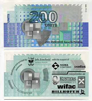 НИДЕРЛАНДЫ 200 УНИТ ND ОБРАЗЕЦ ПЕЧАТИ бумага UNC (пресс) 6293-58-2
