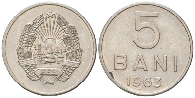 Румыния 5 бань 1963 KM 89 сталь плакировнная никелем 192-1116