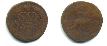 РОССИЯ 1 КОПЕЙКА 1760 медь 61-741