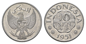 Индонезия 10 сен 1951 KM 6 алюминий UNC 4624-943