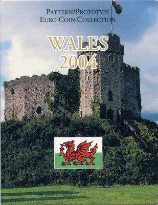 Великобритания, Уэльс набор из 8 монет 2004 1 евроцент-2 евро, европробники, в оригинальном буклете UNC 00-00