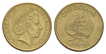 Австралия 1 доллар 2002 Год отдаленных районов Австралии KM 600 алюминиевая бронза 4652-226