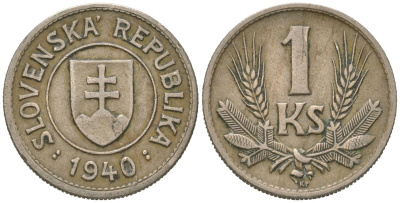Словакия 1 крона 1940 KM 6 медно-никель 4617-762