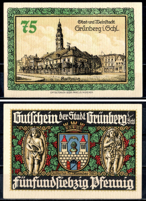 Грюнберг (Силезия) 75 пфеннигов ND 7556-19-4-1
