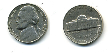 США 5 ЦЕНТОВ 1964 ДЖЕФФЕРСОН KM A192 медно-никель 4364-326