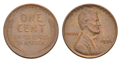 США 1 цент 1956 KM 132 бронза 4644-563