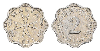 Мальта 2 миля 1972 KM 5 алюминий 4685-718