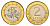 Литва 2 лита 1998 KM 112 биметалл UNC 4686-1246