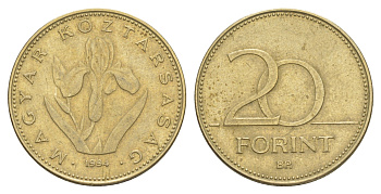 Венгрия 20 форинтов 1994 BP KM 696 никель латунь 4648-1011