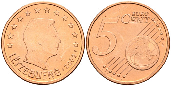Люксембург 5 евроцентов 2009 KM 77 сталь плакированная медью 4147-821