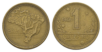 Бразилия 1 крузейро 1946 KM 558 алюминиевая бронза 4626-122