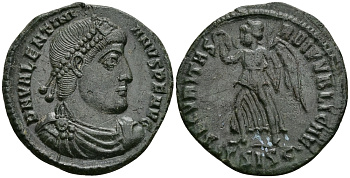 Римская Империя нуммий 364 - 367 Валентиниан I SECVRITAS REIPVBLICAE Сисция Extremely fine RIC 7a бронза 1073-3-1-6