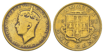 Ямайка 1 пенни 1938 KM 32 никель латунь 4628-425