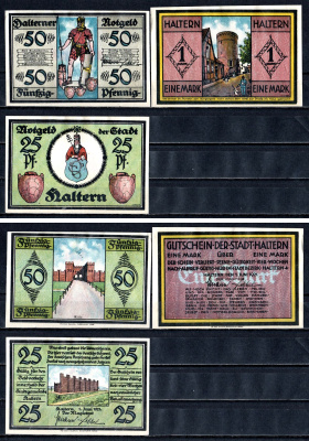 Хальтерн (Пруссия, Вестфалия) набор из 3 нотгельдов 1921 2193-4-2-1