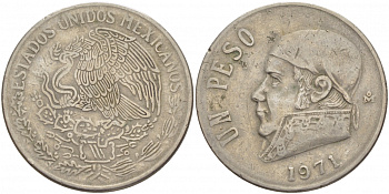 Мексика 1 песо 1971 Хосе Мария Морелос KM 460 медно-никель 3851-543