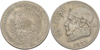 Мексика 1 песо 1971 Хосе Мария Морелос KM 460 медно-никель 3851-543