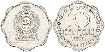Цейлон 10 центов 1978 KM 140 a алюминий 4586-333