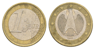 Германия 1 евро 2002 A KM 213 биметалл 4629-416