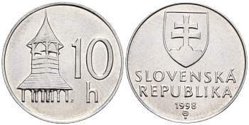 Словакия 10 геллеров 1998 KM 17 алюминий 4152-756