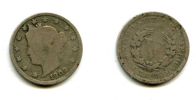 США 5 ЦЕНТОВ 1909 37-151