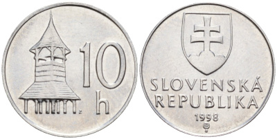 Словакия 10 геллеров 1998 KM 17 алюминий 4152-756