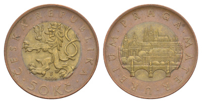 Чехия 50 крон 2009 KM 1 биметалл 4633-732