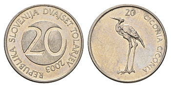 Словения 20 толаров 2003 KM 51 медно-никель 4703-133