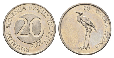 Словения 20 толаров 2003 KM 51 медно-никель 4703-133