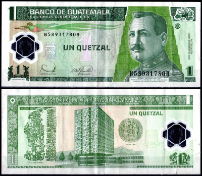 Гватемала 1 кетсаль 2006 Pick 109 пластик 3295-84-2-2
