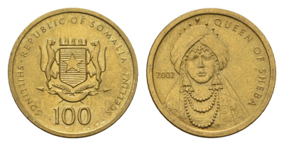 Сомали 100 шиллингов 2002 год-тип KM 112 латунь UNC 4679-131