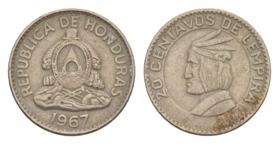 Гондурас 20 сентаво 1967 KM 79 медно-никель 4649-765