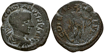 Римская Империя, Провинция Фракия, Деульт AE 238 - 244 Гордиан III, бюст императора / богиня Артемида бронза 1100-8-12