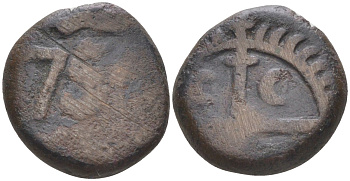 Индия, Мадрас (Madras) дуду (dudu) (10 кэш) 1756 вес 5,53 гр. KM 306 медь 93-136