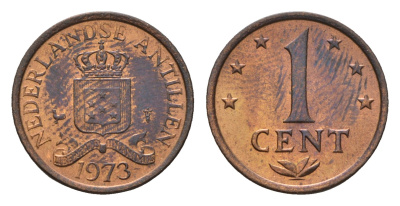 Нидерландские Антильские острова (Нидерландские Антилы) 1 цент 1973 Юлиана (1948-1980) KM 8 бронза  UNC  3458-1239