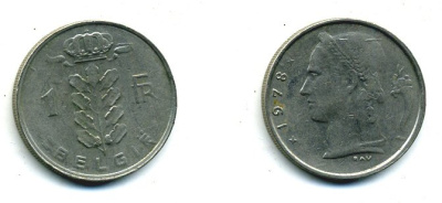 БЕЛЬГИЯ 1 ФРАНК 1978 BELGIE KM 143.1 медно-никель 25-1347