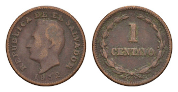 Сальвадор 1 сентаво 1952 KM 135.1 бронза 4649-812
