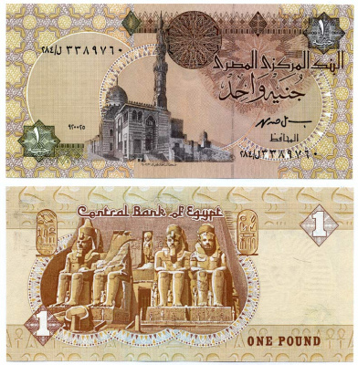 ЕГИПЕТ 1 ФУНТ 1993-2001 ПОДПИСЬ 19 Pick 50e бумага UNC (ПРЕСС) 8611-60-2-2