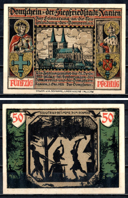 Ксантен (Пруссия, Рейн) 50 пфеннигов ND 2193-39-1-1