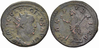 Римская Империя аврелианиан 275 Тацит PAX PVBLICA Лугдун Good Very fine RIC 45 бронза 1073-17-26