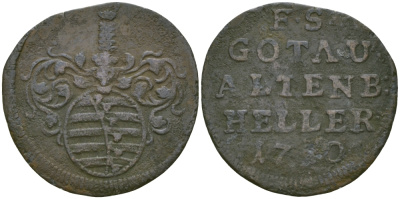Саксен-Гота-Альтенбург 1 геллер 1750 KM 2 медь 99-722