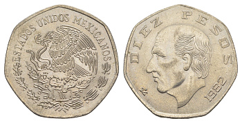 Мексика 10 песо 1982 Mo KM 477.2 медно-никель aUNC 4634-233