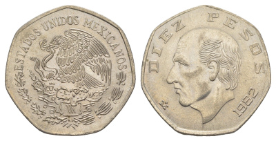 Мексика 10 песо 1982 Mo KM 477.2 медно-никель aUNC 4634-233
