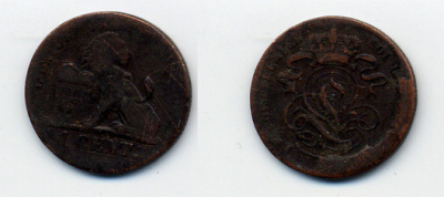 БЕЛЬГИЯ 1 САНТИМ ND KM 33.1 медь 35-112