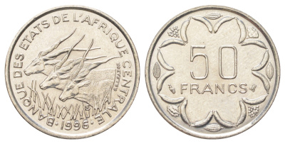 Центральная Африка (BEAC) 50 франков 1996 KM 11 никель UNC 4623-1242