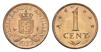 Нидерландские Антильские острова (Нидерландские Антилы) 1 цент 1972 Юлиана (1948-1980) KM 8 бронза  UNC  3458-1231