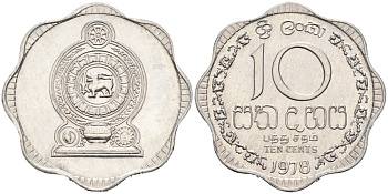 Шри-Ланка 10 центов 1978 KM 140 a алюминий 84-835