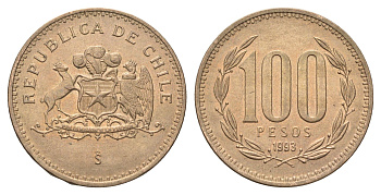 Чили 100 песо 1993 KM 226 алюминиевая бронза 4663-422