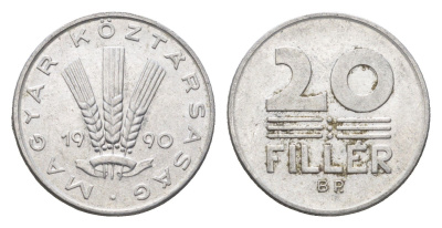 Венгрия 20 филлеров 1990 BP KM 676 алюминий UNC 4668-221